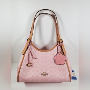 SOLD NWT！COACH Erin Shoulder Bag In Signature Canvas With Charms
